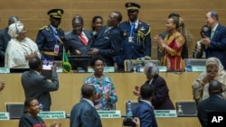 Members of the presidium of the African Union are seen at the group's summit in Ethiopia's capital Addis Ababa, Jan. 30, 2016. 
