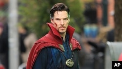 Benedict Cumberbatch on the set of "Doctor Strange" in New York City.