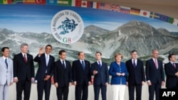 Barack Obama at the G8 in LA'quila, Italy.