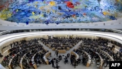FILE - General view at the opening day of the 22nd session of the United Nations Human Rights Council on February 25, 2013 in Geneva. 