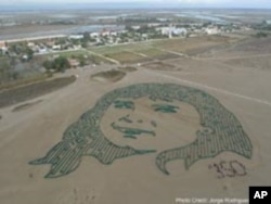 The face of a young Spanish girl was one of more than a dozen public art installations across the planet photographed by satellite and aimed at raising awareness about climate change.