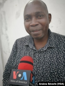 Maixent Animbat, président du Forum pour la gouvernance et les Droits de l'homme, à Brazzaville, 28 mars 2019. (VOA/Arsène Séverin)