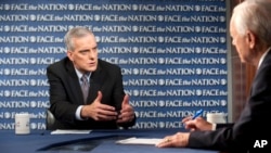 In this Sunday, Sept. 8, 2013, photo provided by CBS News, White House Chief-of-Staff Denis McDonough speaks during an interview with Bob Schieffer on CBS's "Face the Nation" in Washington.