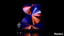 Apple's Raja Bose introduces the new iPad Pro, in this still image from the keynote video of a special event at Apple Park in Cupertino, California, U.S. released April 20, 2021. Apple Inc./Handout via REUTERS.