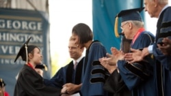 Michelle Obama at the George Washington University graduation in Washington