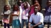 James Mwangi and students in Nairobi