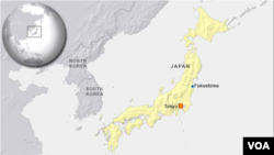 Bản đồ của Fukushima, nơi xảy ra thảm họa sóng thần và và thảm hoạ hạt nhân.