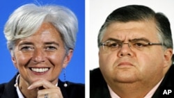 Possible IMF successors Christine Lagarde of France and Agustin Carstens of Mexico (File)