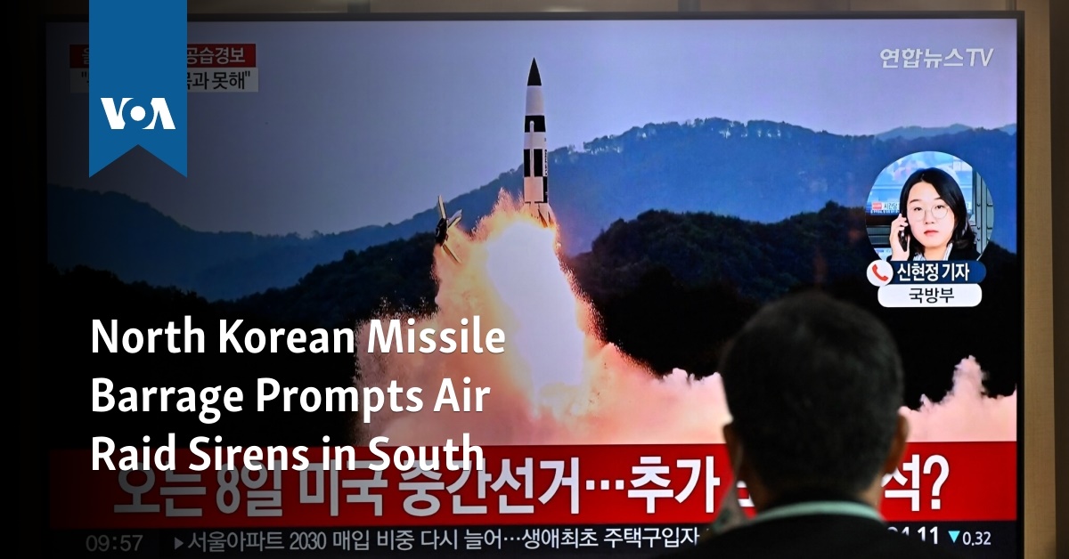 North Korean Missile Barrage Prompts Air Raid Sirens in South - Vimarsana News
