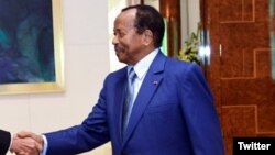 Le président camerounais Paul Biya à Yaoundé, le 17 mai 2018. (Twitter/président Paul Biya)