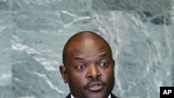 President Pierre Nkurunziza of Burundi addresses the 66th session of the United Nations General Assembly at U.N. headquarters, Sept. 23, 2011.