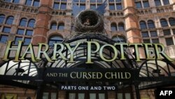 The front of the Palace Theatre promotes its new show 'Harry Potter and the Cursed Child' in London on June 6, 2016.