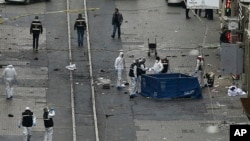 ہفتے کو استنبول میں ہونے والے دھماکے کے بعد کا منظر
