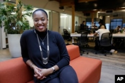 Aniyia Williams, founder and CEO of Tinsel, poses at the offices of Galvanize in San Francisco, Jan. 3, 2017.