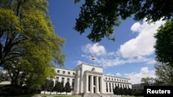 Les locaux de la Réserve fédérale, banque centrale des États-Unis, à Washington, le 1er mai 2020.