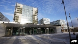 FILE - This file photo taken on Nov. 23, 2015 shows the building of the International Criminal Court (ICC) in The Hague, The Netherlands. 