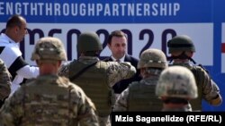 Министр обороны Грузии Ираклий Гарибашвили на церемонии закрытия военных учений НАТО Noble Partner 2020 