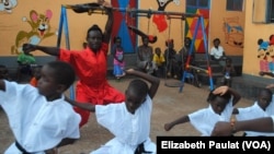 2014年10月9日，烏干達孩子在武館學功夫，長大要做動作片明星。
