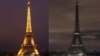 Lampu-lampu di sekitar Menara Eiffel di Paris dipadamkan (foto: ilustrasi). 