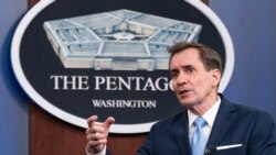 Pentagon spokesman John Kirby speaks during a media briefing at the Pentagon, Jan. 4, 2022, in Washington.