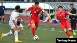 13일 평양 김일성경기장에서 2018 러시아 월드컵 아시아지역 2차 예선 북한 대 예멘의 경기가 열리고 있다. 북한이 1-0 으로 승리했다.