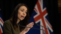 New Zealand's Prime Minister Jacinda Ardern speaks to the media about changing the 2020 election