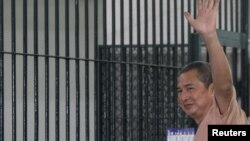 Somyot Prueksakasemsuk, editor of "Voice of the Oppressed," seen here on Jan. 23, 2013, was jailed for 10 years for insulting Thailand's royal family.