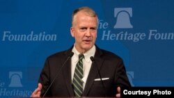 댄 설리번 공화당 상원의원은 23일 워싱턴 헤리티지재단에서 열린 안보 토론회에서 연설했다. 사진 제공: Heritage Foundation.