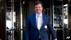 FILE - Paul Manafort leaves the Four Seasons hotel in New York, after a Republican Party fundraiser, June 9, 2016.
