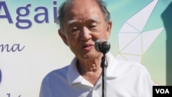 86歲的廣島倖存者講話（美國之音國符拍攝）