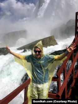 Visitors can get up close - and wet - at the falls.