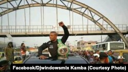 Junion Ilunga Makabu, champion du monde ya boxe ya WBC Silver, na bozongi na ye na Kinshasa, 21 juin 2019. (Facebook/Djwindowsmix Kamba)