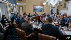 The House Rules Committee begins work on President Joe Biden's sweeping domestic agenda, the Build Back Better Act, at the Capitol in Washington, Nov. 3, 2021.