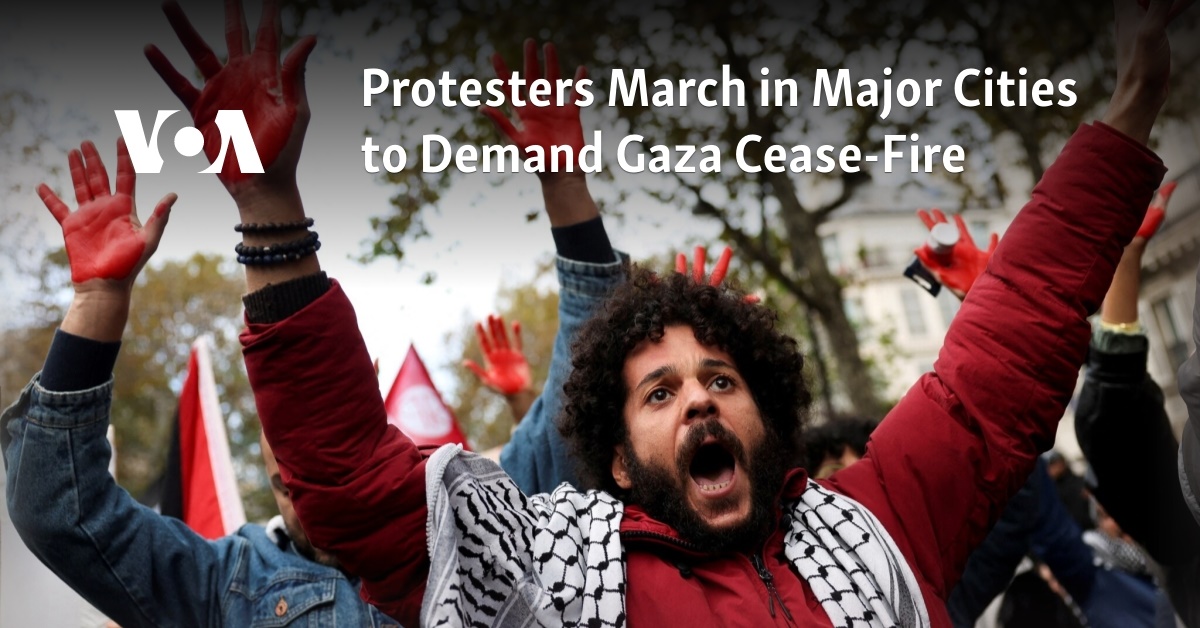 Protesters March in Major Cities to Demand Gaza Cease-Fire