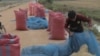 FILE: A farmer collects and packages his rice along a local road in Banteay Meancheay province, on Feb. 23, 2019 (Sun Narin/VOA Khmer)