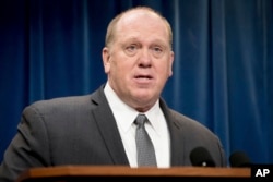 U.S. Immigration and Customs Enforcement Acting Director Thomas Homan speaks to the press in Washington, Jan. 31, 2017.