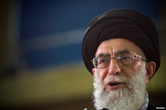 FILE - Iran's supreme leader, Ayatollah Ali Khamenei, addresses the nation, June 12, 2009.