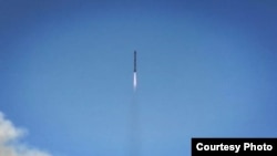 A domestically developed Pakistani satellite is seen after launch from Jiuquan center in northwest China, July 9, 2018. (Courtesy - Pakistan Foreign Ministry)