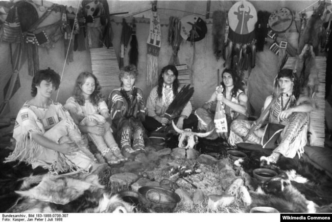 A group of citizens of former Czechoslovakia portraying Native Americans at an Indianistik meeting in 1988 Indian hobbyism--the desire to dress or live like traditional Native Americans--has always been popular in Eastern Europe