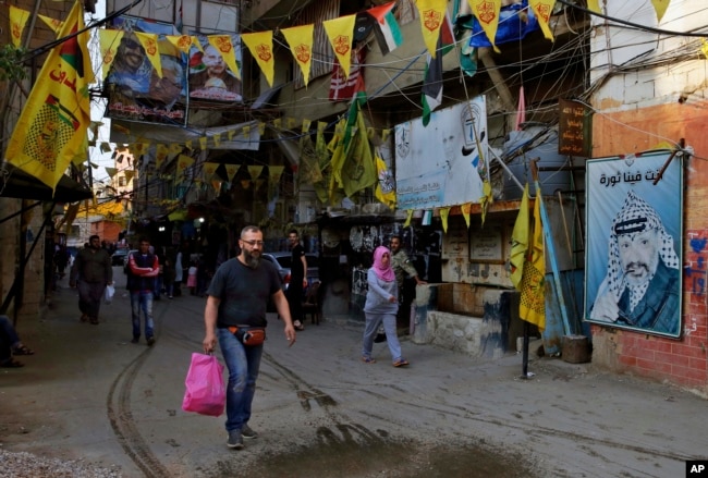 Suasana kamp pengungsi Palestina "Bourj al-Barajneh" di Beirut, Lebanon (foto: dok).