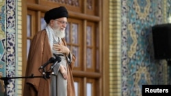 Supreme Leader Ayatollah Ali Khamenei delivers a speech in Mashhad, northeast of Tehran, Iran, March 21, 2019. (Khamenei.ir handout)