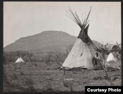Kiowa Camp at Base of Mount Scott Near Fort Sill,1867. 01162100. (Photo by William S. Soule, 1867 courtesy National Anthropological Archives, Smithsonian Institution, Washington, D.C.)