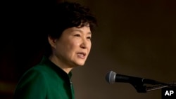 FILE - South Korean President Park Geun-hye. Seoul says there are no immediate plans for new talks with the north.