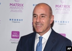 FILE - Matt Lauer attends the Matrix Awards, hosted by New York Women in Communications, at the Sheraton Times Square in New York.