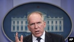 Deputy National Security Adviser for Homeland Security and Counterterrorism John Brennan gestures during the daily news briefing at the White House in Washington (File Photo - May 2, 2011)