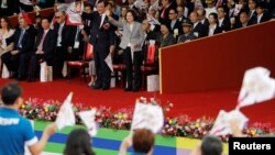 Taiwan's President Tsai Ing-wen attends National Day celebrations in Taipei, Taiwan, Oct. 10, 2018. 