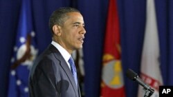 President Barack Obama speaks about efforts to prepare veterans for the workforce, Aug. 5, 2011, at the Washington Navy Yard