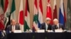 عکسی از آخرین نشست وزرای خارجه کشورهای درگیر در مذاکرات حل بحران سوریه در نیویورک در ماه گذشته.