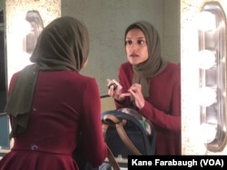 WHBF-TV Reporter Tahera Rahman prepares her makeup ahead of the 6PM Newscast.