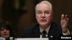 U.S. Rep. Tom Price of Georgia testifies before a Senate Finance Committee confirmation hearing on his nomination to be Health and Human Services secretary on Capitol Hill in Washington, Jan. 24, 2017. 